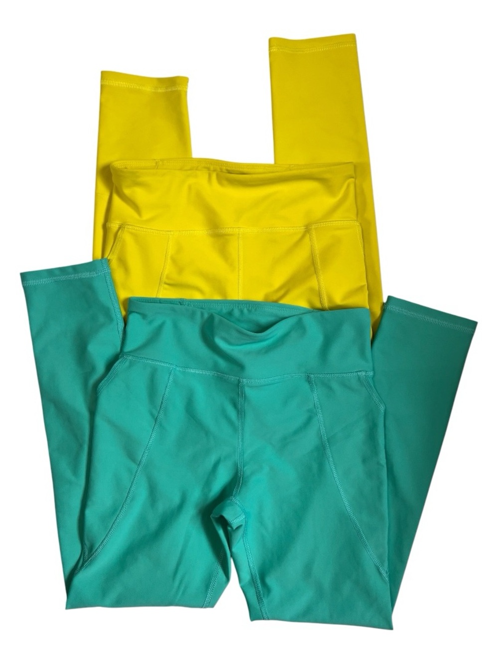 Old Navy Yellow and Teal High-Rise Active Leggings - 2 Pack